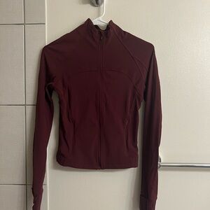 Lululemon Nulu Define Jacket Cropped in Red Merlot